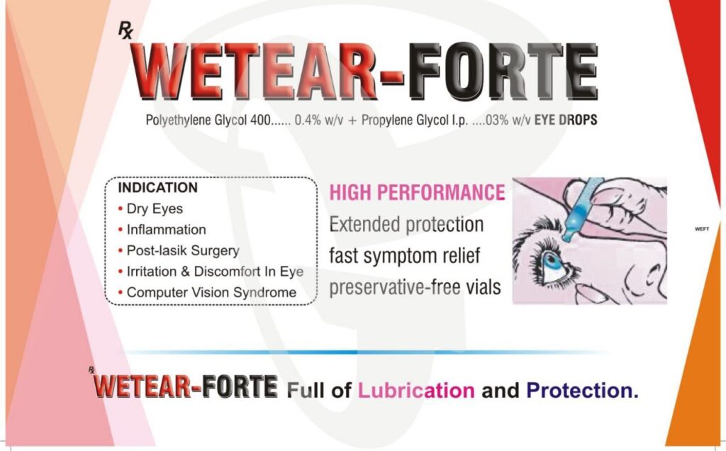 wetear forte eye drops description image